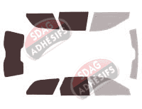 Gabarit vitrage - kit 3/4 arrière - Volvo V40 Break 5 portes (1995 - 2004)