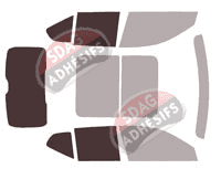 Gabarit vitrage - kit 3/4 arrière - Volvo XC40 (1) 5 portes (depuis 2018)
