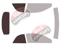 Gabarit vitrage - kit 3/4 arrière - Volvo C70 (1) Cabriolet 2 portes (1997 - 2005)