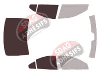 Gabarit vitrage - kit 3/4 arrière - Volvo S60 (1) Berline 4 portes (2000 - 2009) Gabarit vitrage - kit 3/4 arrière - Volvo S60 (1) Berline 4 portes (2000 - 2009)