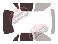 Gabarit vitrage - kit 3/4 arrière - Volvo S70 Berline 4 portes (1996 - 2000)
