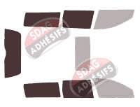 Gabarit vitrage - kit 3/4 arrière - Volvo XC70 (1) 5 portes (1997 - 2000)