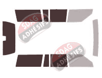 Gabarit vitrage - kit 3/4 arrière - Volvo V90 (1) Break 5 portes (1987 - 1998)
