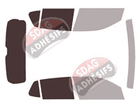 Gabarit vitrage - kit 3/4 arrière - Volkswagen T-Cross (1) 5 portes (depuis 2019)