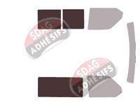 Gabarit vitrage - kit 3/4 arrière - Volkswagen Transporter T4 (4) Utilitaire 4/5/6 portes (1990 - 2003)