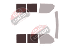 Gabarit vitrage - kit 3/4 arrière - Volkswagen Transporter T4 (4) Utilitaire 4/5/6 portes (1990 - 2003)