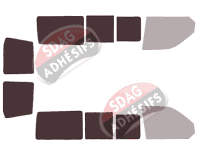 Gabarit vitrage - kit 3/4 arrière - Volkswagen Transporter T5 (5) Court 6 portes (2003 - 2015)