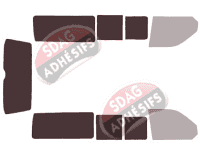 Gabarit vitrage - kit 3/4 arrière - Volkswagen Transporter T5 (5) Long 5 portes (2003 - 2015) Gabarit vitrage - kit 3/4 arrière - Volkswagen Transporter T5 (5) Long 5 portes (2003 - 2015)