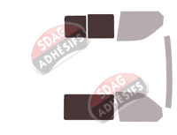 Gabarit vitrage - kit 3/4 arrière - Volkswagen Transporter T6 (6) Utilitaire 4/5 portes (depuis 2016)