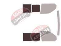 Gabarit vitrage - kit 3/4 arrière - Volkswagen Transporter T6 (6) Utilitaire 5/6 portes (depuis 2015)