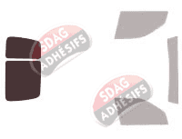 Gabarit vitrage - kit 3/4 arrière - Volkswagen Caddy (2) Utilitaire 4 portes (1995 - 2004)