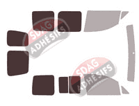 Gabarit vitrage - kit 3/4 arrière - Volkswagen Caddy (4) 6 portes (2016 - 2020)
