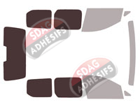Gabarit vitrage - kit 3/4 arrière - Volkswagen Caddy (5) Court 5 portes (depuis 2020)