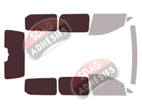 Gabarit vitrage - kit 3/4 arrière - Volkswagen Caddy (5) Maxi 5 portes (depuis 2021)