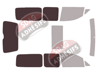 Gabarit vitrage - kit 3/4 arrière - Volkswagen Caddy (4) Maxi 5 portes (2016 - 2020)