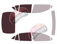 Gabarit vitrage - kit 3/4 arrière - Volkswagen id-5 (1) 5 portes (depuis 2023)