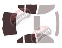 Gabarit vitrage - kit 3/4 arrière - Volkswagen Jetta (4) Berline 4 portes (1999 - 2005)