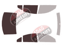 Gabarit vitrage - kit 3/4 arrière - Volkswagen Passat (5) Berline 4 portes (1996 - 2005)