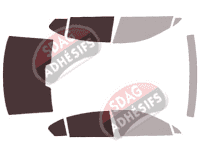 Gabarit vitrage - kit 3/4 arrière - Volkswagen Passat (8) Berline 4 portes (2014 - 2022) Gabarit vitrage - kit 3/4 arrière - Volkswagen Passat (8) Berline 4 portes (2014 - 2022)