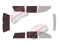 Gabarit vitrage - kit 3/4 arrière - Volkswagen Passat (5) Break 5 portes (1996 - 2001)