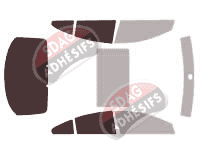 Gabarit vitrage - kit 3/4 arrière - Volkswagen Passat (6) CC Berline 4 portes (2008 - 2012) Gabarit vitrage - kit 3/4 arrière - Volkswagen Passat (6) CC Berline 4 portes (2008 - 2012)