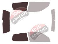 Gabarit vitrage - kit 3/4 arrière - Volkswagen Polo (3) 3 portes (1994 - 2000) Gabarit vitrage - kit 3/4 arrière - Volkswagen Polo (3) 3 portes (1994 - 2000)