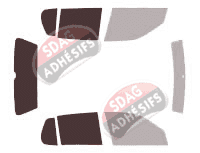 Gabarit vitrage - kit 3/4 arrière - Volkswagen Polo (3) 5 portes (2000 - 2002) Gabarit vitrage - kit 3/4 arrière - Volkswagen Polo (3) 5 portes (2000 - 2002)