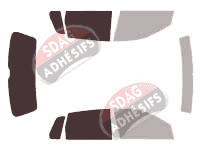 Gabarit vitrage - kit 3/4 arrière - Volkswagen Polo (4) 5 portes (2002 - 2009) Gabarit vitrage - kit 3/4 arrière - Volkswagen Polo (4) 5 portes (2002 - 2009)