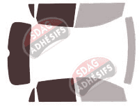 Gabarit vitrage - kit 3/4 arrière - Volkswagen Polo (5) Cross 5 portes (2009 - 2017) Gabarit vitrage - kit 3/4 arrière - Volkswagen Polo (5) Cross 5 portes (2009 - 2017)