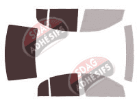 Gabarit vitrage - kit 3/4 arrière - Volkswagen Polo (4) Classic Berline 4 portes (2002 - 2009) Gabarit vitrage - kit 3/4 arrière - Volkswagen Polo (4) Classic Berline 4 portes (2002 - 2009)