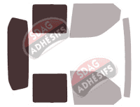 Gabarit vitrage - kit 3/4 arrière - Volkswagen Transporter T6 (6) Pick-up 4 portes (depuis 2015)