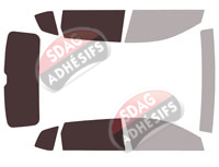 Gabarit vitrage - kit 3/4 arrière - Volkswagen Taos (1) 5 portes (depuis 2021)