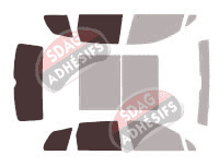 Gabarit vitrage - kit 3/4 arrière - Volkswagen Touareg (2) 5 portes (2010 - 2019)