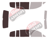 Gabarit vitrage - kit 3/4 arrière - Volkswagen Touran (2) Cross 5 portes (2011 - 2016) Gabarit vitrage - kit 3/4 arrière - Volkswagen Touran (2) Cross 5 portes (2011 - 2016)