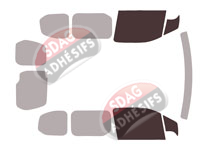 Gabarit vitrage - kit vitres avant - Peugeot Rifter (1) Court 5-6 portes (depuis 2018)