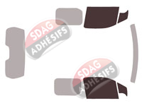Gabarit vitrage - kit vitres avant - Peugeot Rifter (1) Utilitaire 4-5 portes (depuis 2018)