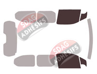Gabarit vitrage - kit vitres avant - Peugeot Rifter (1) Long 4-5 portes (depuis 2018)