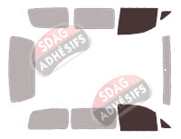 Gabarit vitrage - kit vitres avant - Hyundai Satellite (1) Court 4 portes (1997 - 2007)