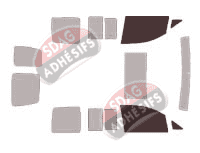 Gabarit vitrage - kit vitres avant - Volkswagen Caddy (3) Life 6 portes (2004 - 2016)