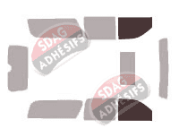 Gabarit vitrage - kit vitres avant - Cadillac Escalade (2) ESV 5 portes (2002 - 2006) Gabarit vitrage - kit vitres avant - Cadillac Escalade (2) ESV 5 portes (2002 - 2006)