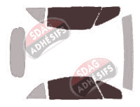 Gabarit vitrage - kit vitres avant - Mitsubishi Eclipse (4) Cabriolet 2 portes (2007 - 2013)