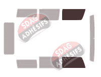 Gabarit vitrage - kit vitres avant - Hummer H2 5 portes (2002 - 2012)