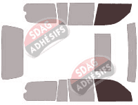 Gabarit vitrage - kit vitres avant - Toyota Land Cruiser (11) SW 5 portes (2003 - 2008) Gabarit vitrage - kit vitres avant - Toyota Land Cruiser (11) SW 5 portes (2003 - 2008)