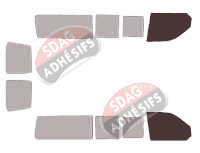 Gabarit vitrage - kit vitres avant - Volkswagen Transporter T5 (5) Long 5 portes (2003 - 2015)