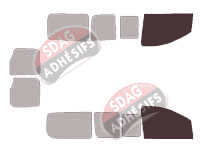 Gabarit vitrage - kit vitres avant - Fiat Scudo (2) Court 5 portes (2007 - 2017)