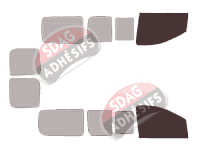 Gabarit vitrage - kit vitres avant - Fiat Scudo (2) Court 5 portes (2007 - 2017)