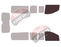 Gabarit vitrage - kit vitres avant - Fiat Scudo (2) Long 5 portes (2007 - 2017)