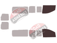 Gabarit vitrage - kit vitres avant - Fiat Scudo (2) Long 6 portes (2007 - 2017)