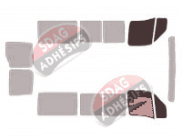 Gabarit vitrage - kit vitres avant - Opel Movano (1) Court 5 portes (1997 - 2009)