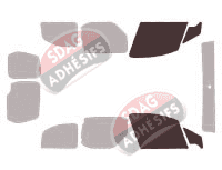 Gabarit vitrage - kit vitres avant - Peugeot Partner (2) 6 portes (2008 - 2018) Gabarit vitrage - kit vitres avant - Peugeot Partner (2) 6 portes (2008 - 2018)